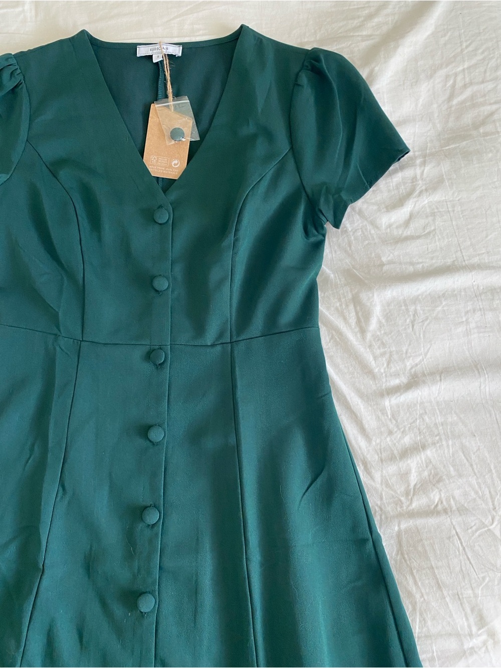 Rihoas Button-Up V-Neck Dress Size S | New with tag NWT - Picture 4 of 6